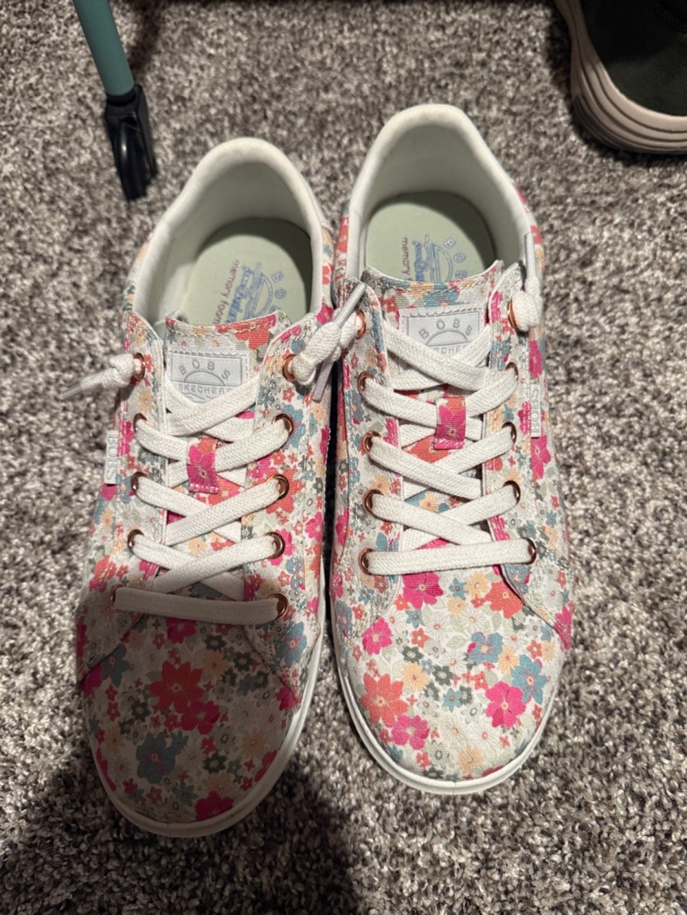 Skechers Kids Floral Canvas Sneakers - Pink, Blue & Orange